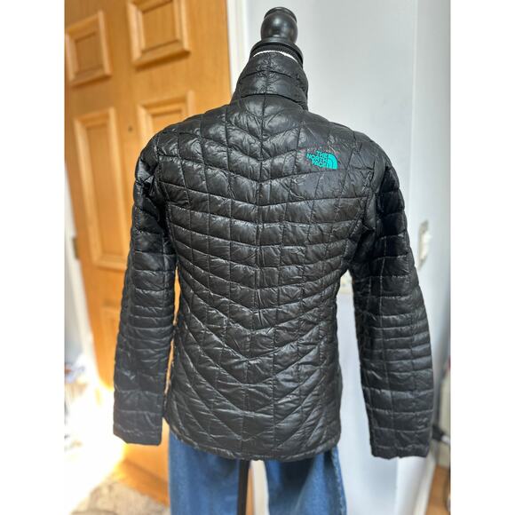 The North Face Women’s ThermoBall Lightweight Quilted Jacket Black Teal S - Picture 3 of 6